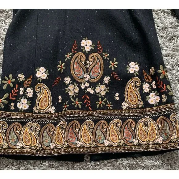 NEW Johnny Was Biya embroidered Paisley LONG JACKET COAT sz M - Picture 5 of 13